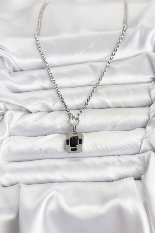 316L Çelik Zincir Gümüş Renk Vintage Model Kadın Kolye