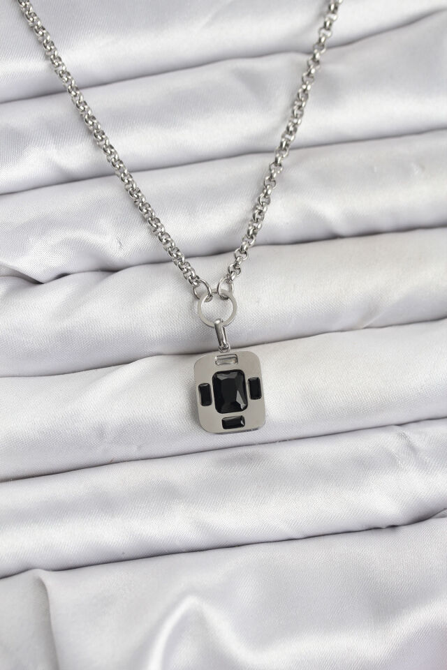 316L Çelik Zincir Gümüş Renk Vintage Model Kadın Kolye