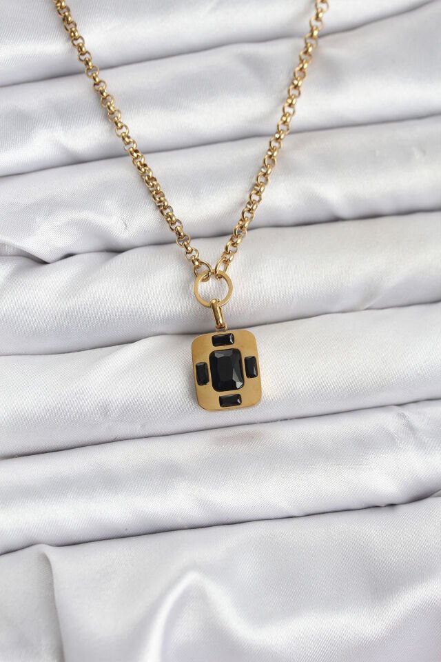 316L Çelik Zincir Gold Renk Vintage Model Kadın Kolye