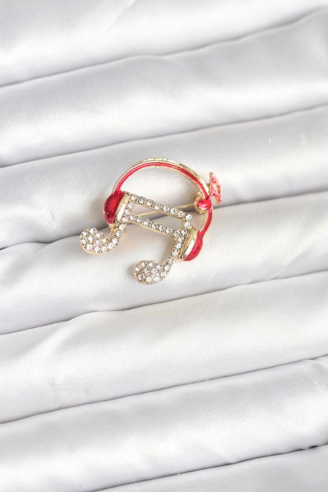 Kulaklıklı Nota Model Broş