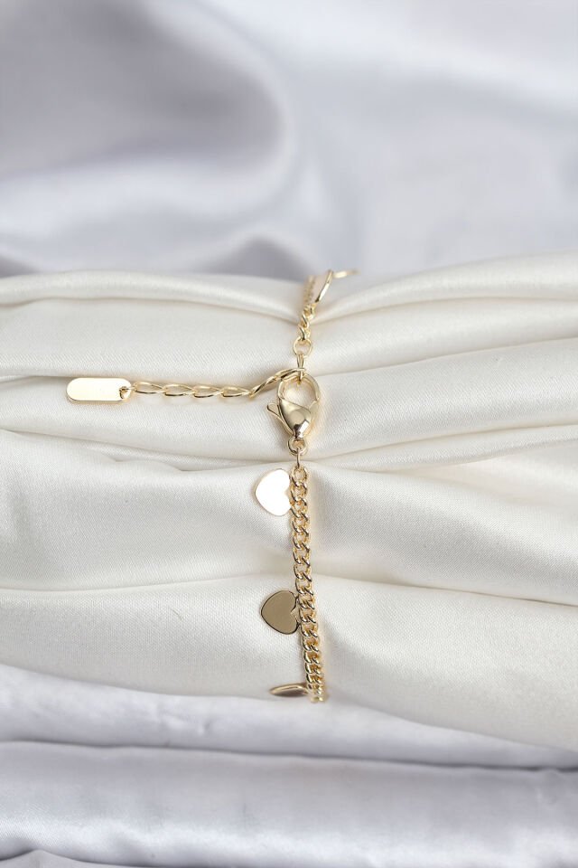 14K Gold Renk Kaplama Kalpli Model CM Kadın Bileklik