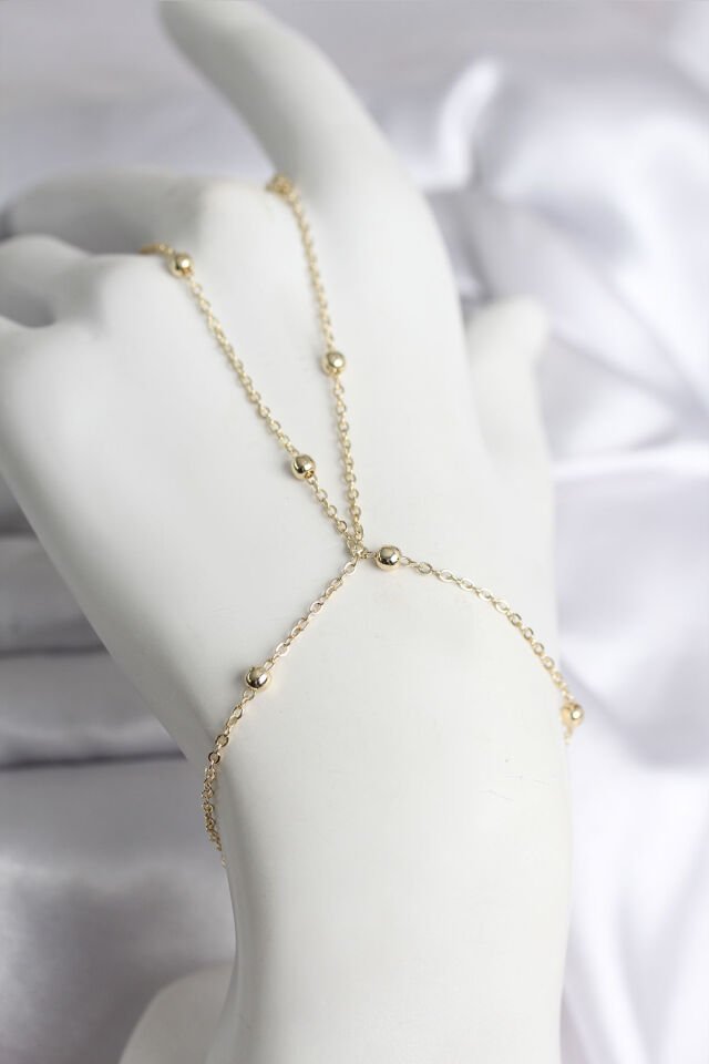 316L Çelik Gold Renk Topçuk Zincir Model Kadın Şahmeran