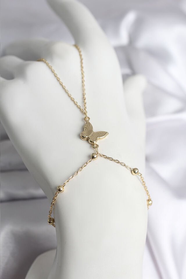 316L Çelik Gold Renk Kelebek Model Kadın Şahmeran