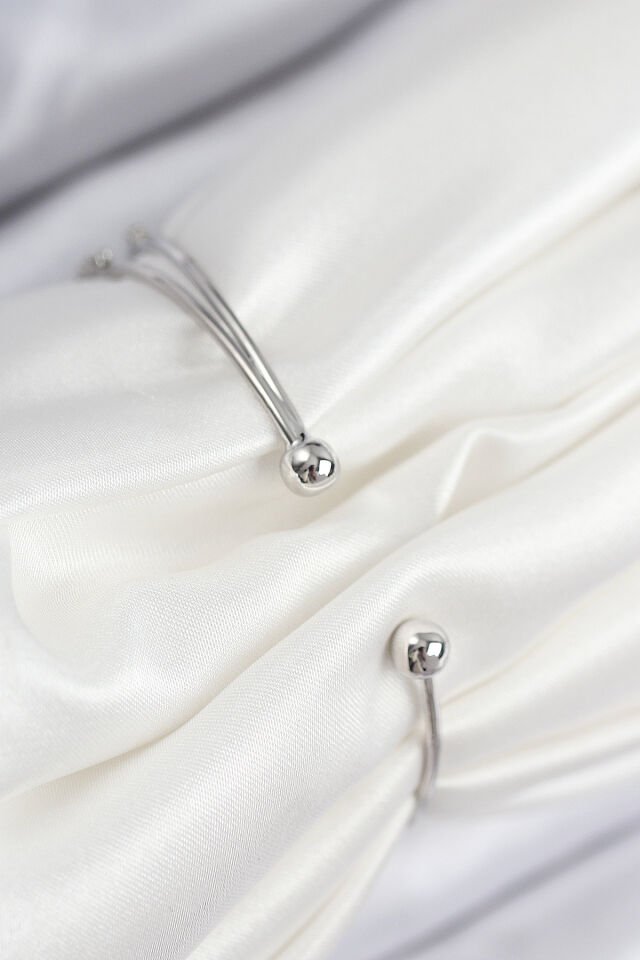 Pirinç Zirkon Taşlı Yıldız Model Gümüş Renk Kadın Bileklik