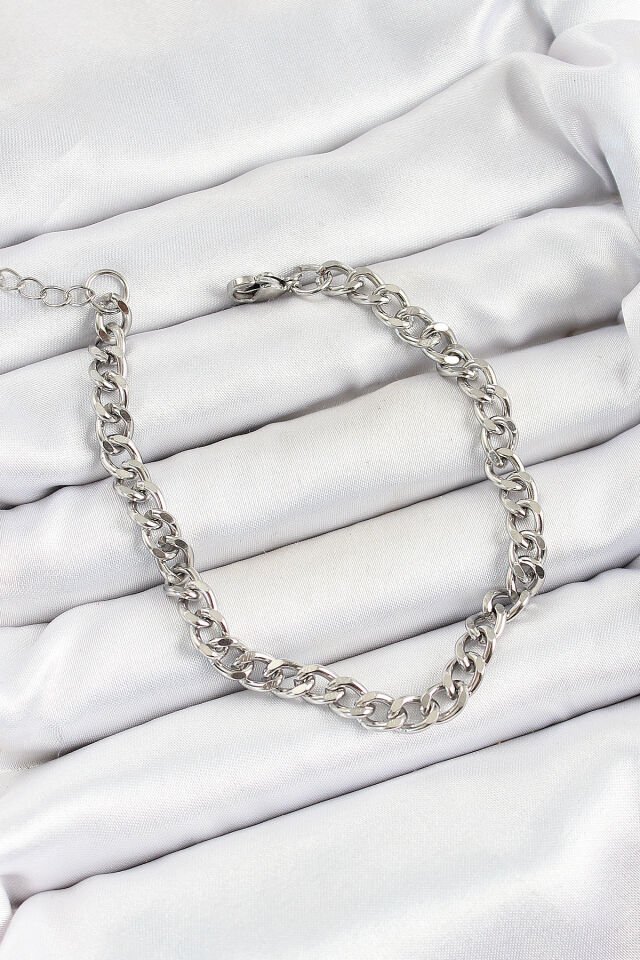 316L Çelik Gümüş Renk Zincir Erkek Bileklik