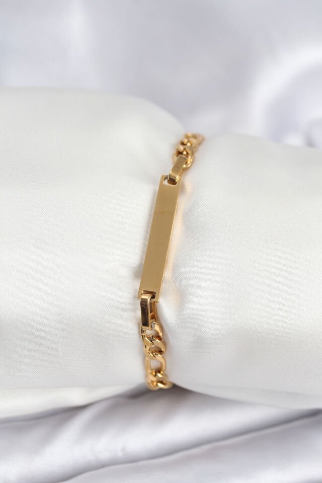 316L Çelik Gold Renk Yazı Yazmaya Uygun Kadın Bileklik