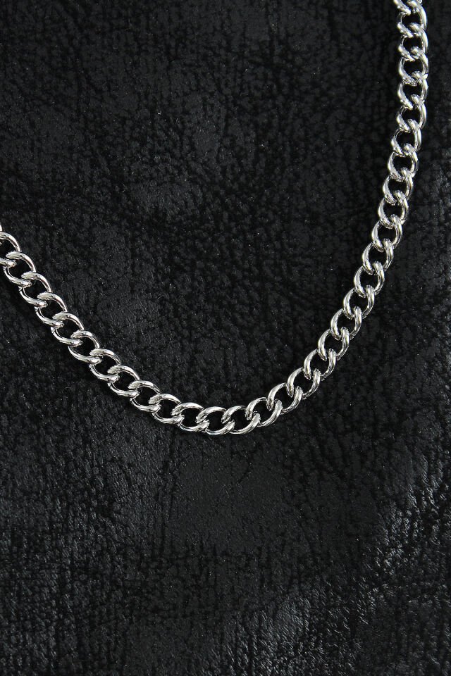 316L Çelik Klasik Oval Zincir Model Gümüş Renk Erkek Kolye