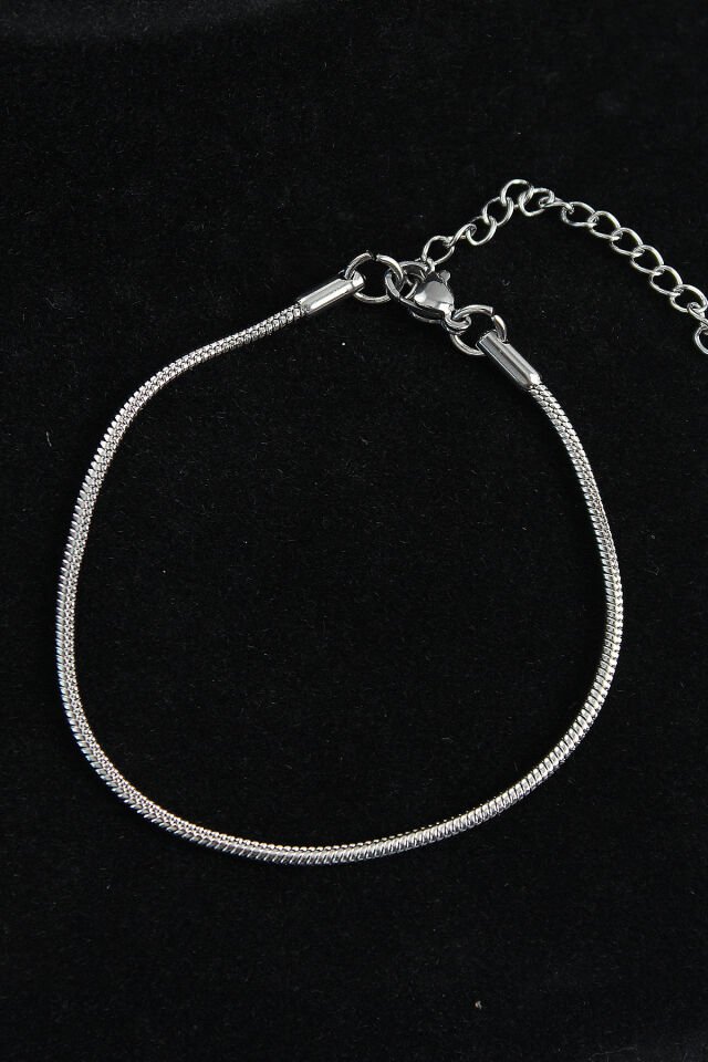 316L Çelik Oval İtalyan Model Gümüş Renk Erkek Bileklik