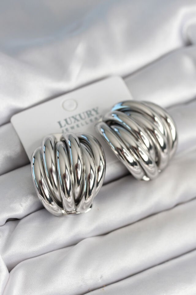 Pirinç Gümüş Renk Vintage Kadın Küpe