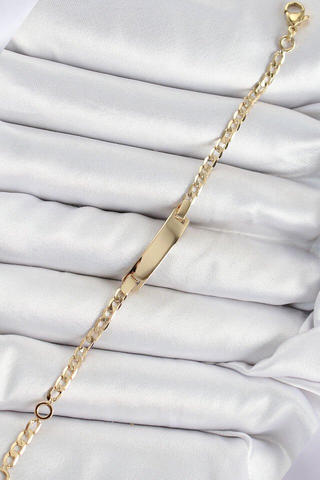 Pirinç Dikdörtgen Model Gold Renk Xuping Bebek Künyesi