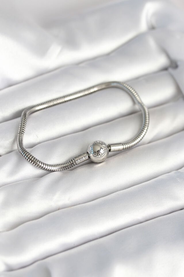 Gümüş Renk Pirinç Charm Bileklik