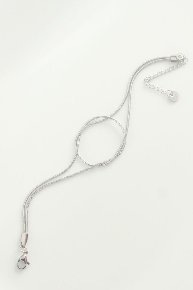 316L Çelik Gümüş Renk Düğüm Model Bileklik