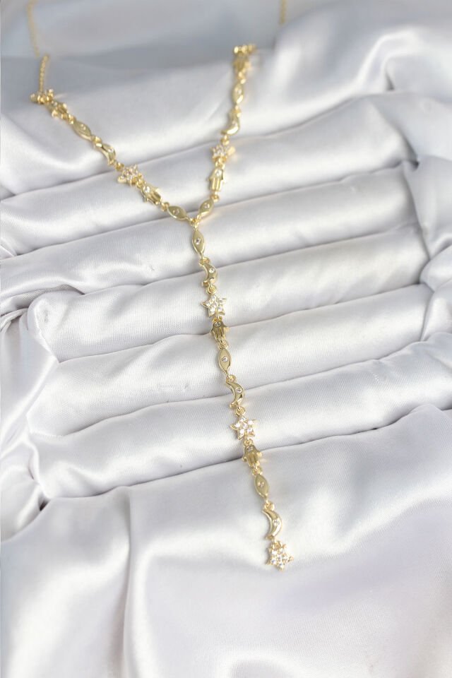 Pirinç Gold Renk Kadın Manifest Kolye